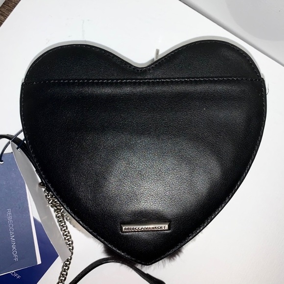 NWT Genuine Rabbit Fur Heart Crossbody - Picture 7 of 8